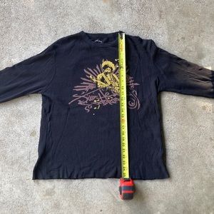 Jimi Hendrix Waffle Print Graphic Thermal Shirt Mens L Y2K
